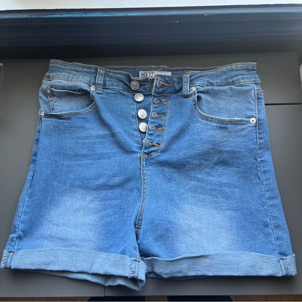 SWEET Women Blue Denim Jeans Shorts Size XS
